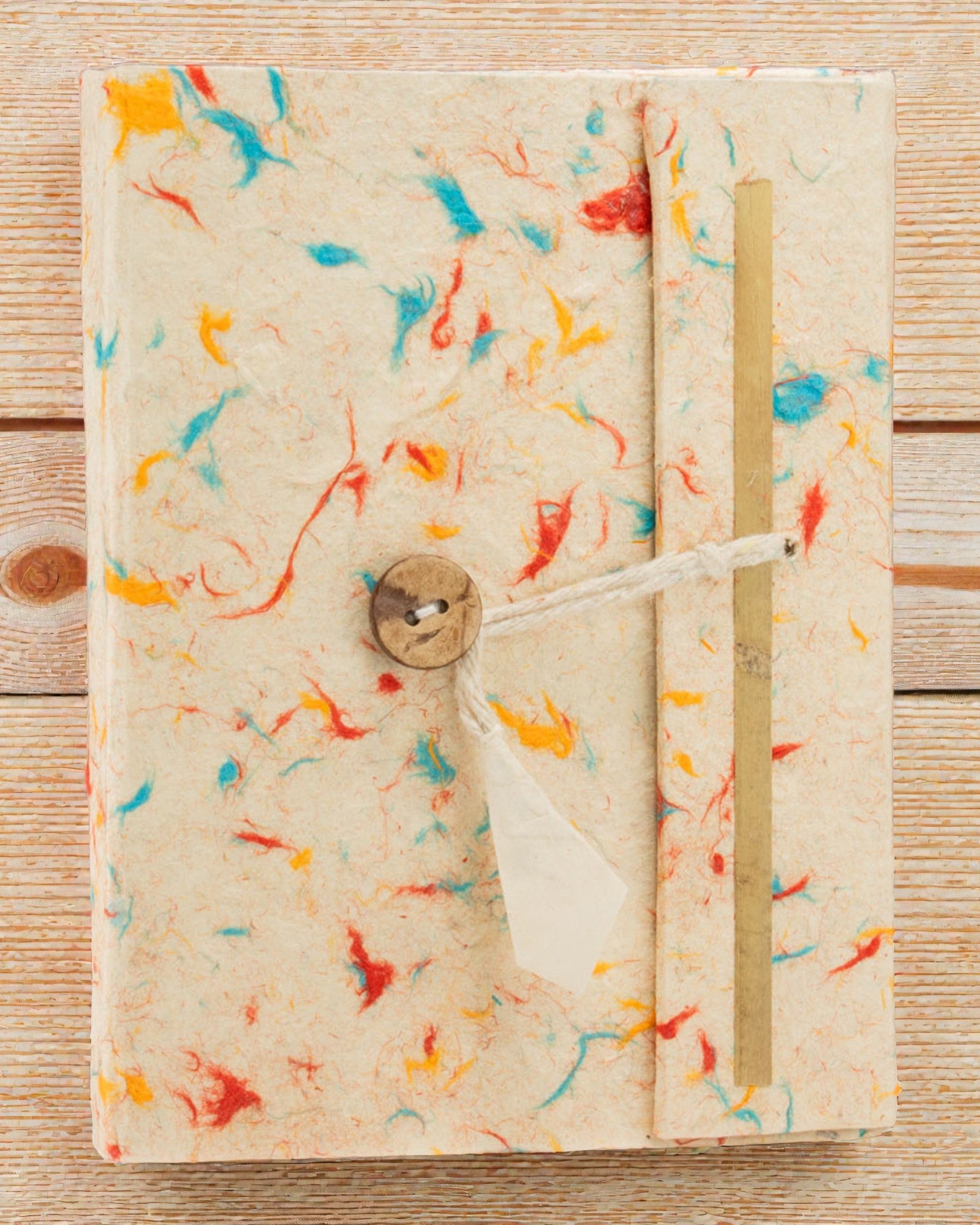 Lokta Sussurro de Cor em Algodão – caderno feito à mão 15 × 12 cm, 45 folhas, Algodão Multicolorido