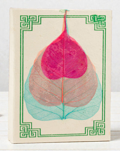 Caderno de folha de bodhi Lokta médio grande (15x12cm) - 45 folhas (sortido)