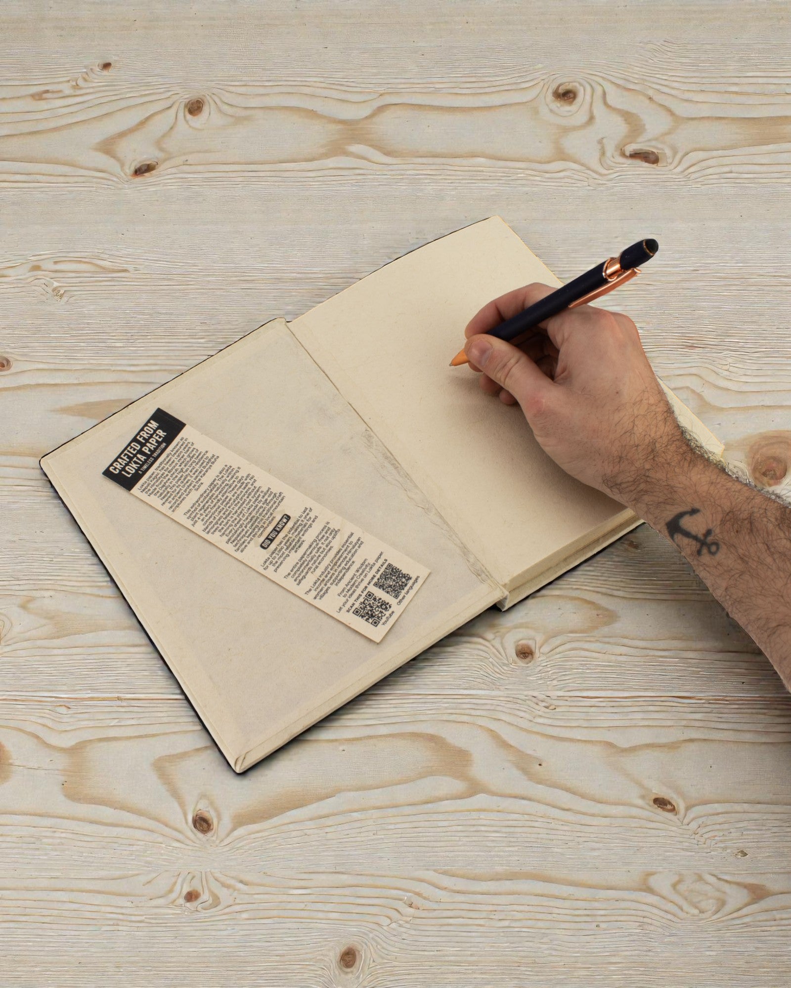 Caderno Grande Lokta Mountain Path – Every Peak Starts with a Plan (45 folhas, 21 x 15 cm)