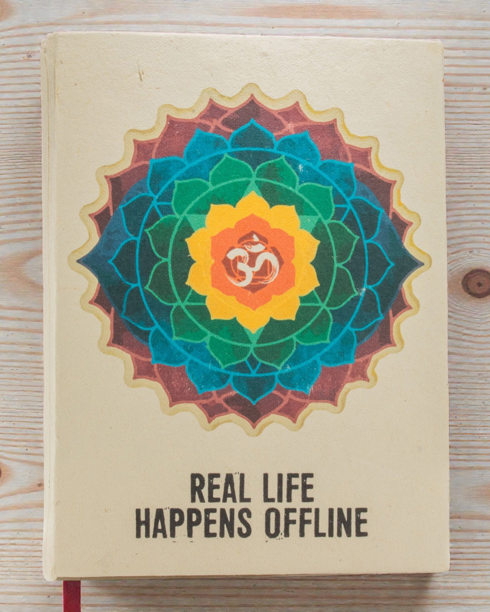 Caderno Lokta Grande Inspirações – Real Life Happens Offline (45 folhas, 21 x 15 cm)