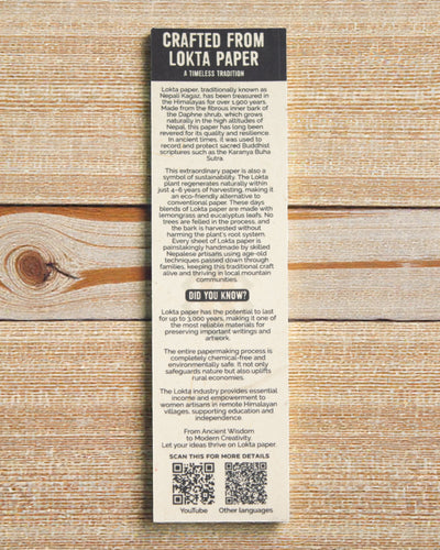 Lokta Escrita de Herança – caderno grande 21 × 15 cm, 45 folhas, As suas palavras enraizadas na tradição