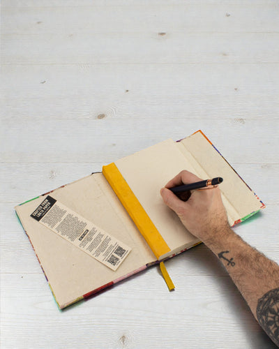 Caderno Lokta Grande Patchwork – Multicolor (45 folhas, 21 x 15 cm)