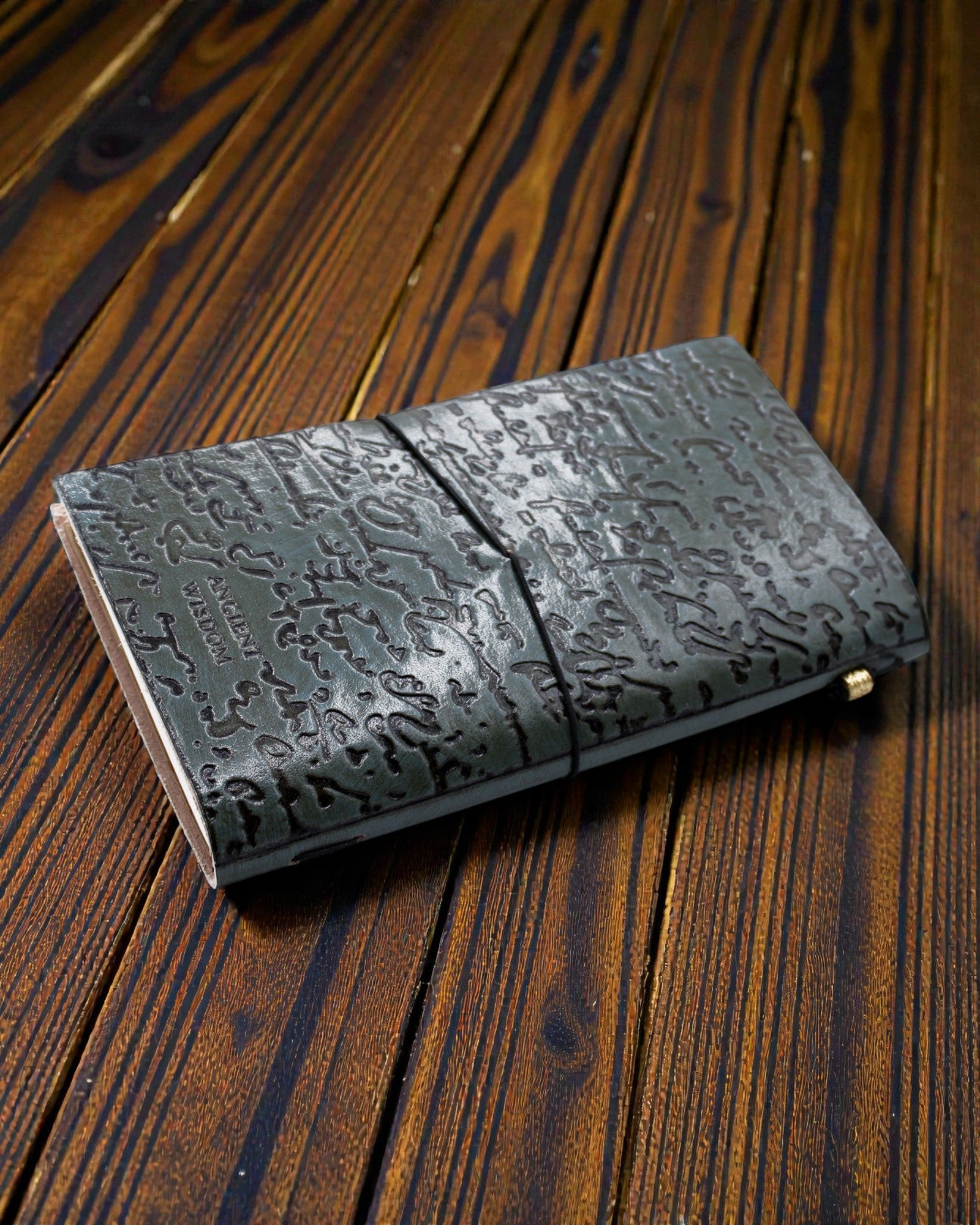 Diário de couro feito à mão - Boas Ideias e Outros Sonhos - Cinzento (80 páginas)