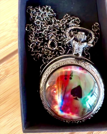 Relógio de bolso "Magiczna Talia" - Acessório elegante em aço inoxidável, personalização com gravação para presente