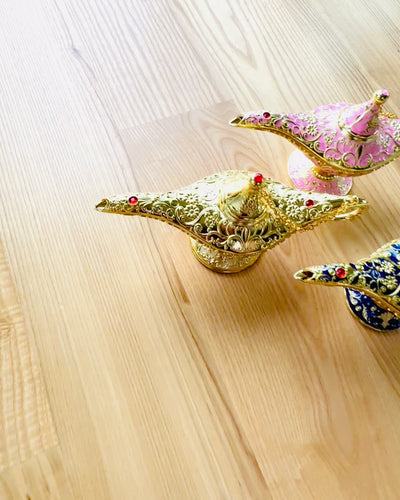 Lâmpada Mágica de Aladino com Opção de Gravação - Variante Azul Escuro entrelaçado com dourado