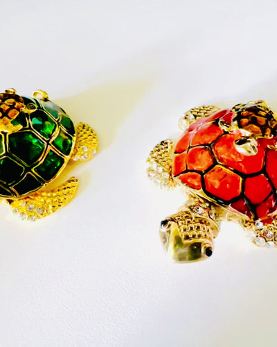 Caixa "Família de Tartarugas" - cor laranja, personalização com gravação