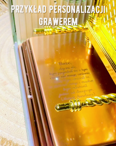 Réplica da Arca da Aliança Dourada, Estatueta Decorativa da Arca com Suporte de Cobre, Inspiração Jerusalém, 18x10x12 cm