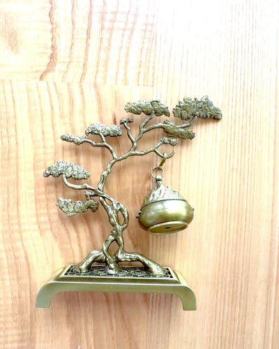 Suporte Elegante de Metal para Incenso Bonsai - possibilidade de personalização com gravação para presente
