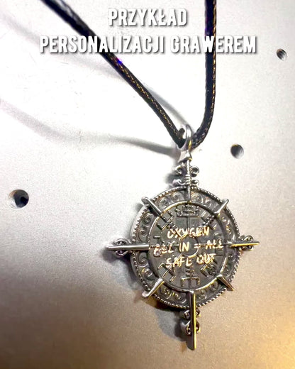 Amuleto "Wojownik Północy" - Bússola Viking, possibilidade de personalização com gravação para presente, 2 variantes à escolha