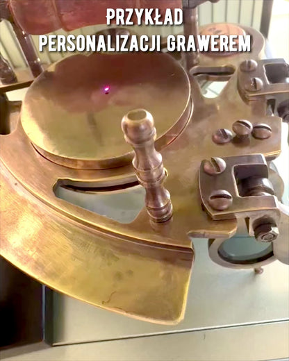 Sekstant Premium com Bússola Antiga - possibilidade de personalização com gravação