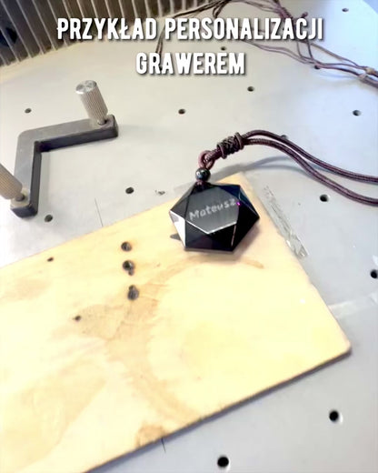 Amuleto de obsidiana negra "Estrela de David", possibilidade de personalização com gravação para presente