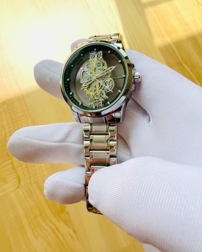 Relógio masculino elegante KIMSDUN Prestige Mecanismo Transparente e Elegância Desportiva, possibilidade de personalização com gravação