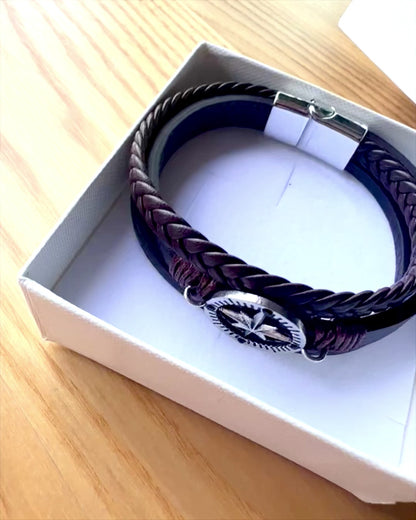 Pulseira "Compass Adventure" - possibilidade de personalização com gravação para presente, 2 variantes de cores à escolha