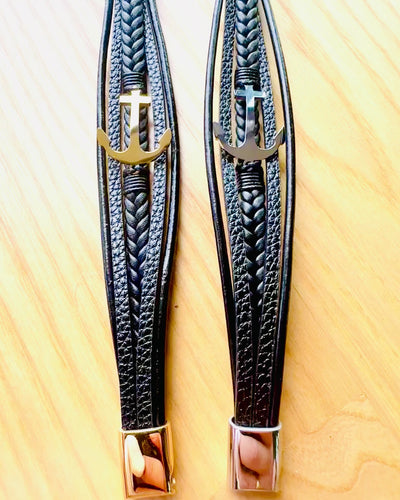Pulseira masculina Âncora de Elegância com opção de gravação para presente