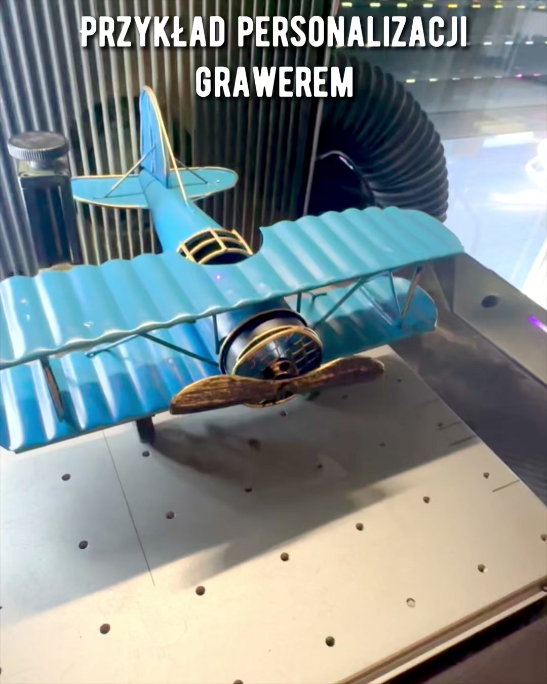 Modelo metálico de avião Blue Baron – retro, para presente, com opção de gravação