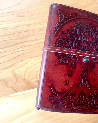 Caderno Grande de Pele Árvore da Vida – 20x16x2 cm