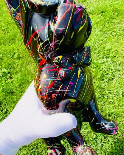 Kolorowy Psiak Artystyczny - Bulldog Francês Pintado à Mão, personalização com gravação, ideal para presente