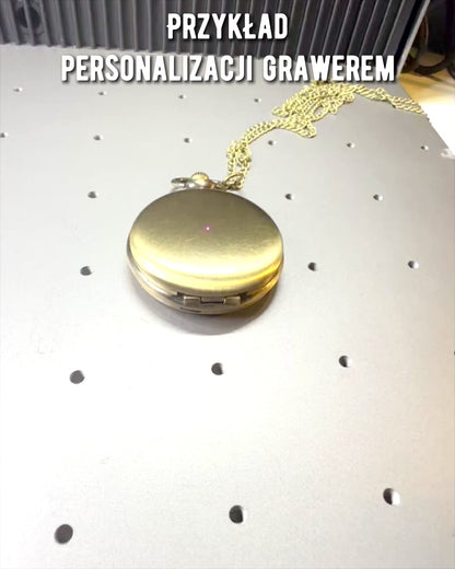 Relógio de bolso vintage personalizável - ouro escovado