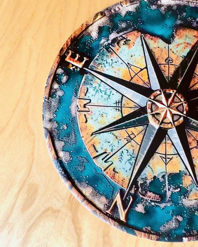 Bússola marítima, pendente decorativo, colar, possibilidade de personalização com gravação