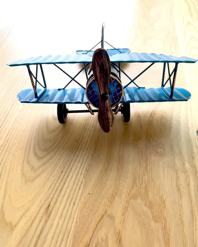 Modelo metálico de avião Blue Baron – retro, para presente, com opção de gravação