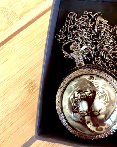 Relógio de bolso "Tygrysia Elegancja" em aço inoxidável com opção de gravação para presente