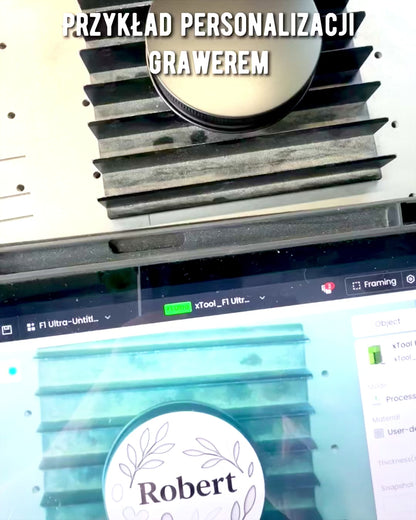 Vela de soja intencional 250 ml com pedra natural – escolha a sua energia: Citrino ou Granada, personalização com gravação para presente