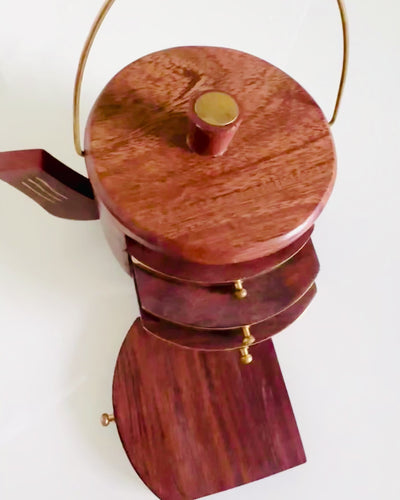 Retro Caixa de Chá de Madeira com Opção de Gravação