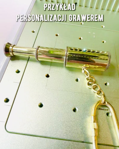 Telescópio de Bolso "Aventura Dourada" - porta-chaves com possibilidade de personalização