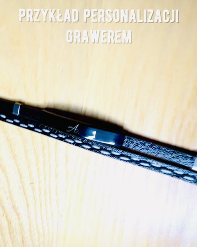 Pulseira Desportiva de Pele PU e Aço Inoxidável com Possibilidade de Gravação – 3 Cores