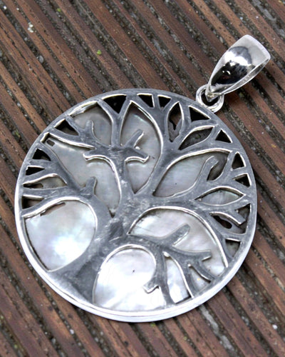Pendente de Prata Árvore da Vida 30 mm – Mother of Pearl Pure Light