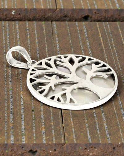 Pendente de Prata Árvore da Vida 30 mm – Mother of Pearl Pure Light