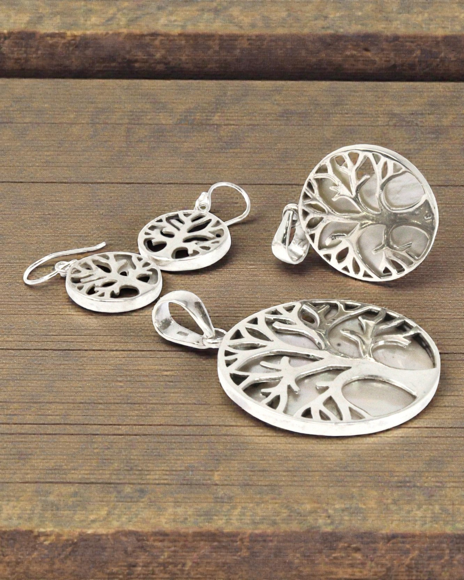 Pendente de Prata Árvore da Vida 30 mm – Mother of Pearl Pure Light