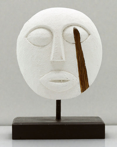 Máscara Timorense Guardião dos Antepassados 27x20 cm – Branca