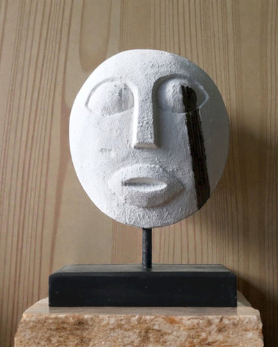 Máscara Timorense Guardião dos Antepassados 27x20 cm – Branca