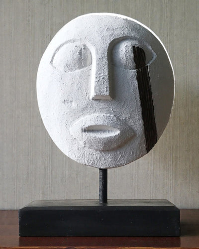 Máscara Timorense Guardião dos Antepassados 27x20 cm – Branca